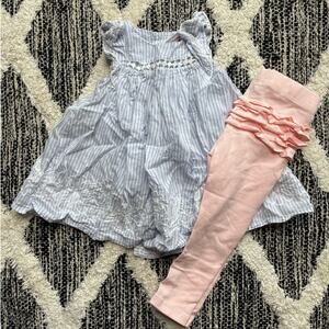 Tahari Baby Blue and Pink Outfit Spring Summer Clothes baby size 6-9mo